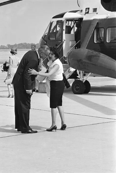 Framed Print : Lyndon Johnson Talking with Helen Thomas Framed Print : Lyndon Johnson Talking with Helen Thomas