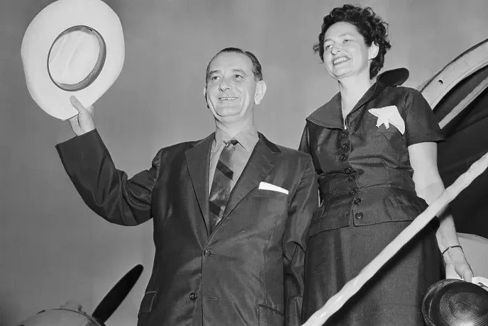 Framed Print : Lyndon Johnson with His Wife Framed Print : Lyndon Johnson with His Wife