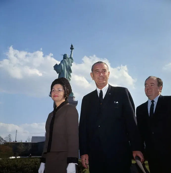 Framed Print : Lyndon Johnson with Wife and Hubert Humphrey Framed Print : Lyndon Johnson with Wife and Hubert Humphrey