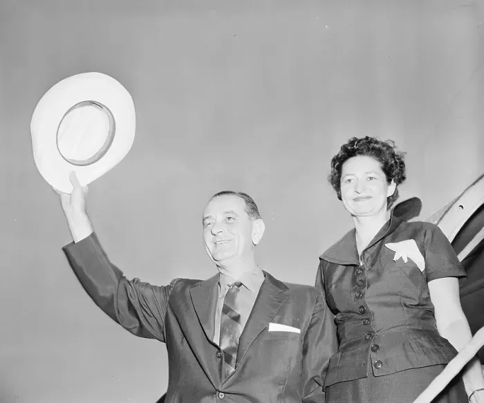 Framed Print : Lyndon Johnson and Wife Lady Bird