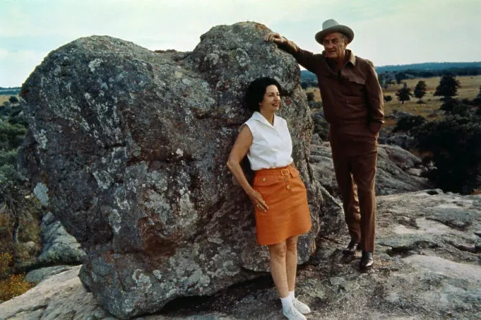 Framed Print : Lyndon and Lady Bird Johnson Standing on Rocky Mound Framed Print : Lyndon and Lady Bird Johnson Standing on Rocky Mound
