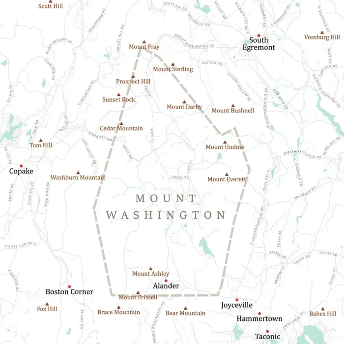 Framed Print : MA Berkshire Mount Washington Vector Road Map Framed Print : MA Berkshire Mount Washington Vector Road Map