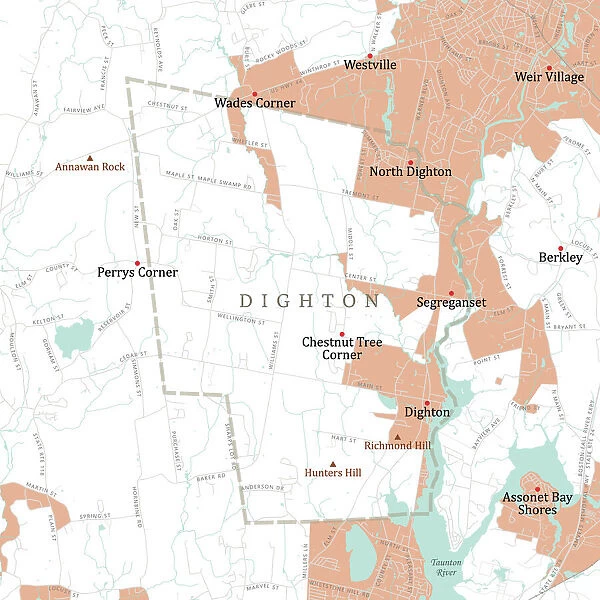 MA Bristol Digthon Vector Road Map
