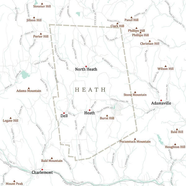 MA Franklin Heath Vector Road Map