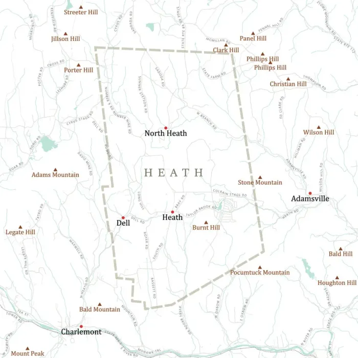 Framed Print : MA Franklin Heath Vector Road Map Framed Print : MA Franklin Heath Vector Road Map