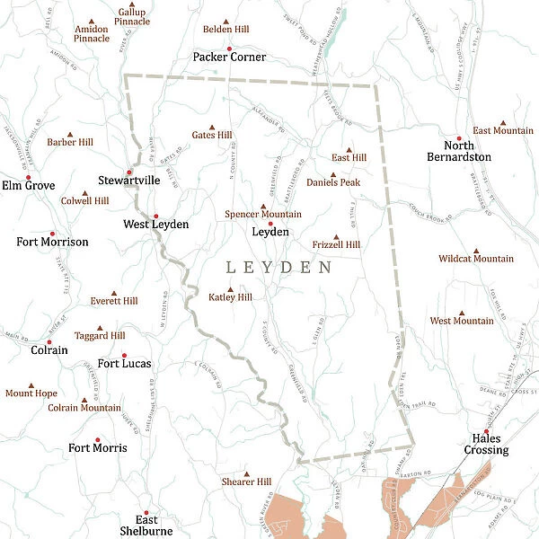 MA Franklin Leyden Vector Road Map