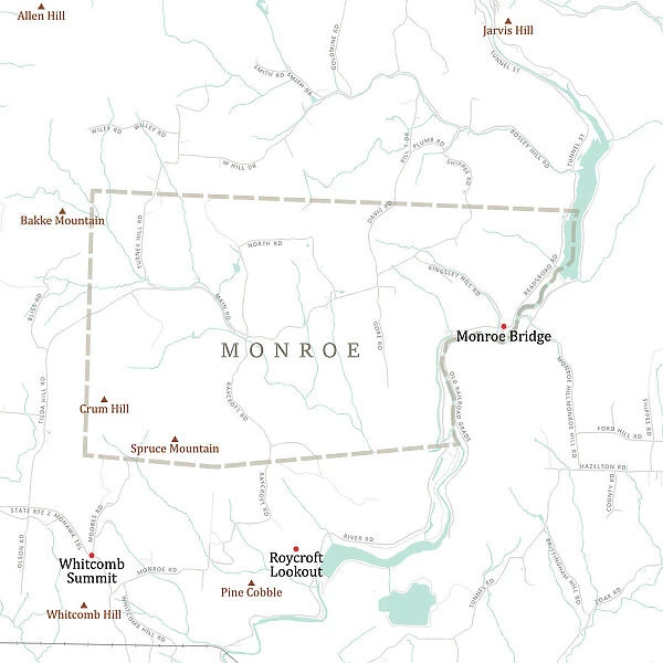 MA Franklin Monroe Vector Road Map