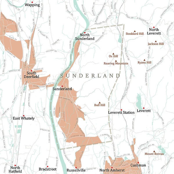 MA Franklin Sunderland Vector Road Map
