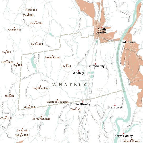 MA Franklin Whately Vector Road Map
