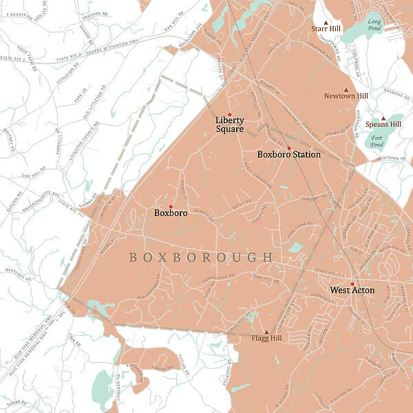 MA Middlesex Boxborough Vector Road Map