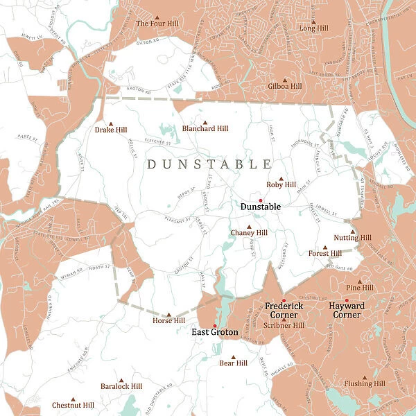 MA Middlesex Dunstable Vector Road Map