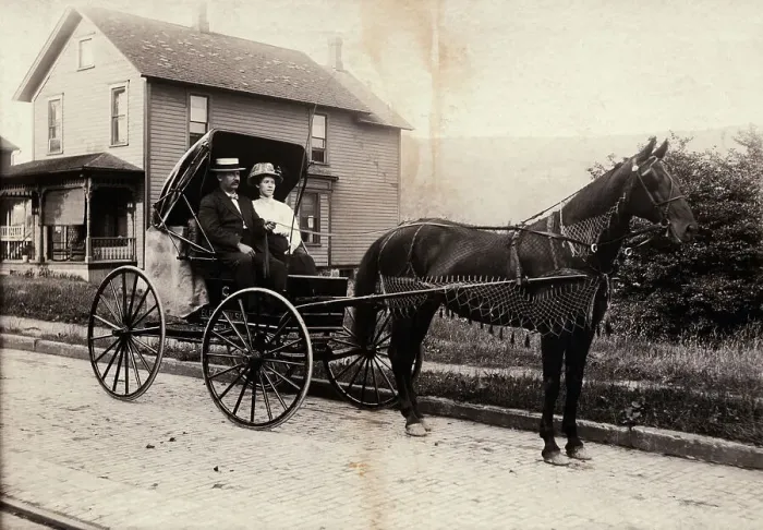 Framed Print : Ma And Pa In One Horse Buggy Framed Print : Ma And Pa In One Horse Buggy