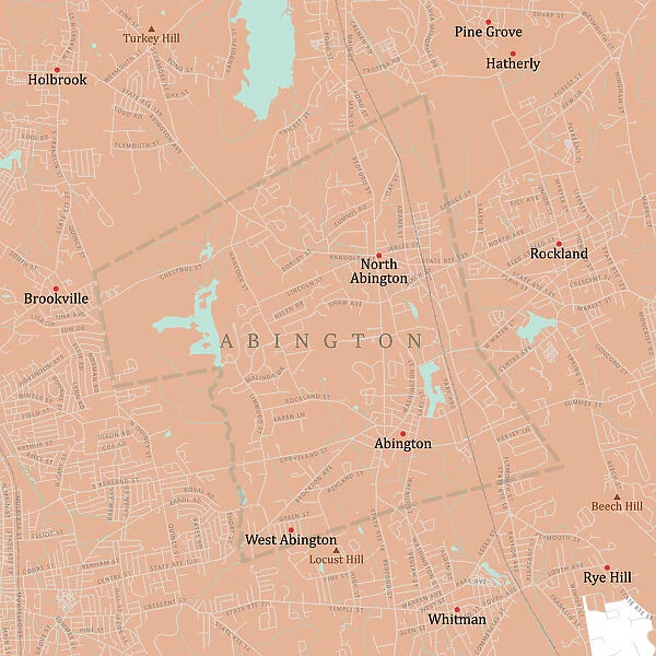MA Plymouth Abington Vector Road Map