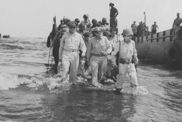 Framed Print : MacArthur Returning to Philippines Framed Print : MacArthur Returning to Philippines