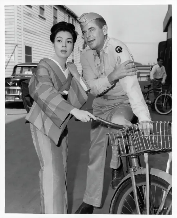 Framed Print : Machiko Ky And Glenn Ford In The Teahouse Of The August Moon Framed Print : Machiko Ky And Glenn Ford In The Teahouse Of The August Moon