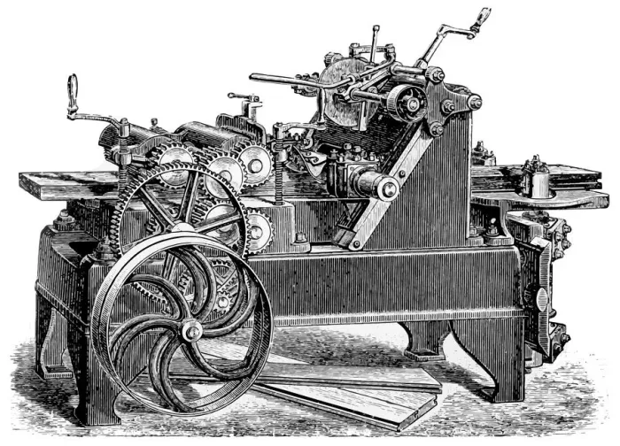 Framed Print : Machine. Antique illustration of a Machine Framed Print : Machine. Antique illustration of a Machine