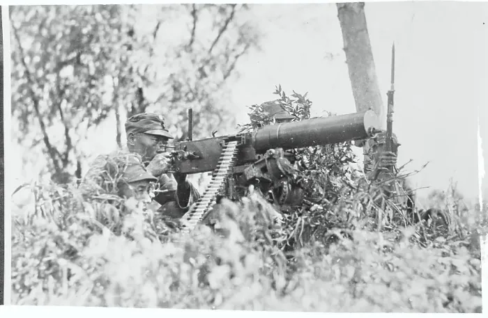 Framed Print : Machine Gun Crew Waiting in Bushes Framed Print : Machine Gun Crew Waiting in Bushes