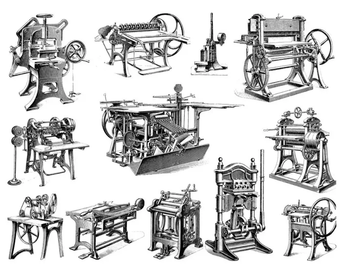 Framed Print : Machines. Antique illustration of a machine
