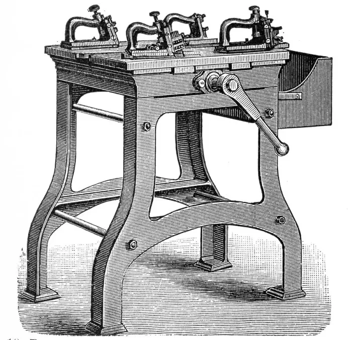 Framed Print : Machines for making metal letters used for printing Framed Print : Machines for making metal letters used for printing