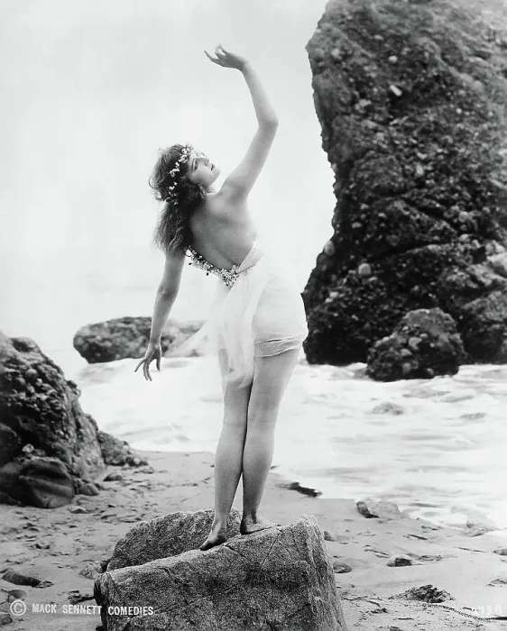 Framed Print : Mack Sennett Bathing Girl on Beach Framed Print : Mack Sennett Bathing Girl on Beach