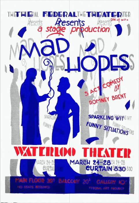 Framed Print : Mad Hopes. Poster for Federal Theatre Project presentation of 'Mad Hopes' Framed Print : Mad Hopes. Poster for Federal Theatre Project presentation of 'Mad Hopes'