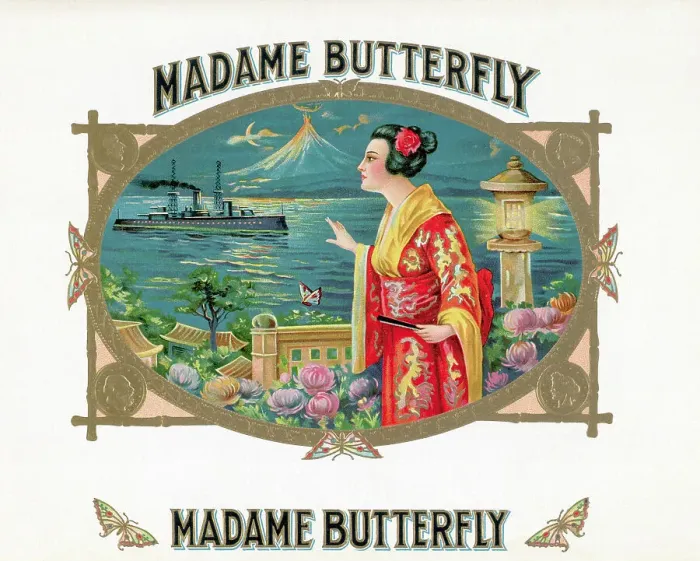 Framed Print : Madame Butterfly Cigar Box W / Woman Framed Print : Madame Butterfly Cigar Box W / Woman