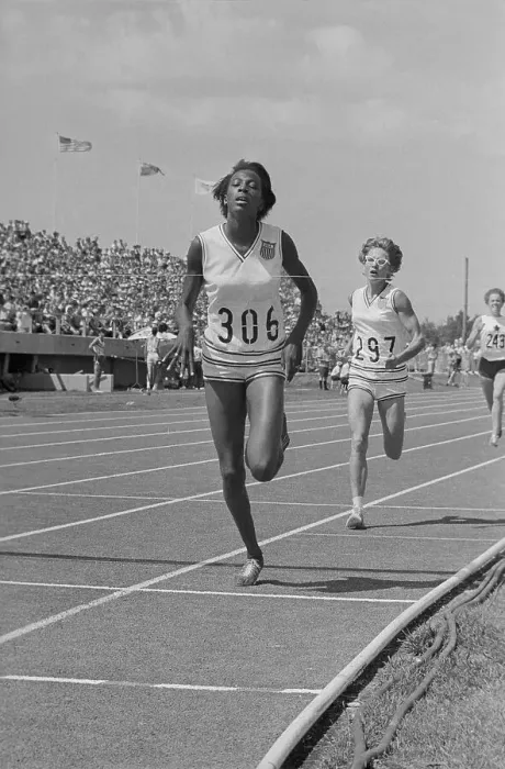 Framed Print : Madeline Manning and Dorris Brown in Running Race Framed Print : Madeline Manning and Dorris Brown in Running Race