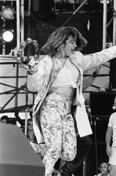 Framed Print : Madonna Shaking Tamborine at Live Aid Framed Print : Madonna Shaking Tamborine at Live Aid