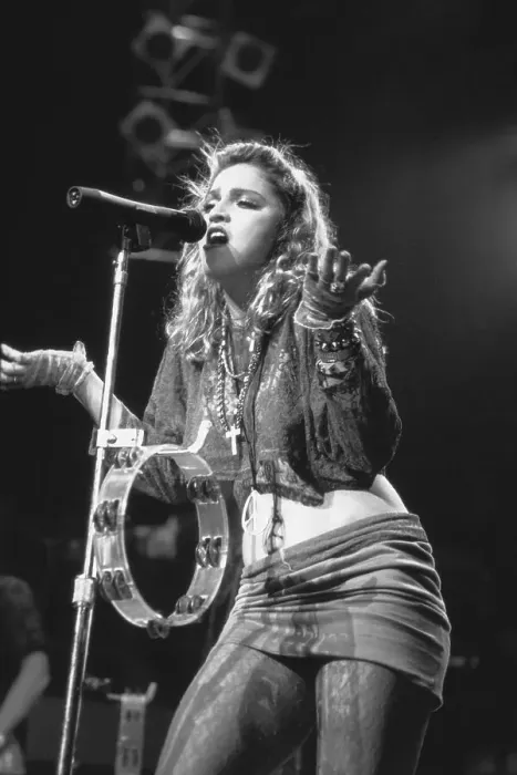 Framed Print : Madonna Singing into Microphone Framed Print : Madonna Singing into Microphone