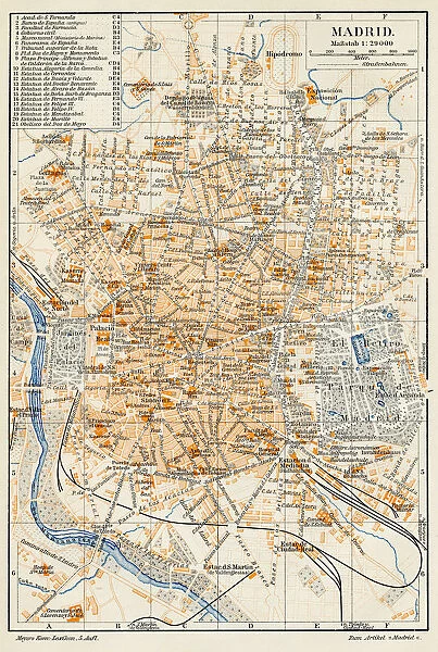 Madrid city map 1895