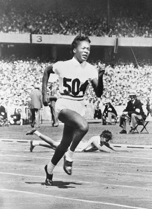 Framed Print : Mae Faggs Running in Race