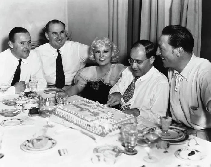 Framed Print : Mae West and Manager Cutting Cake Framed Print : Mae West and Manager Cutting Cake
