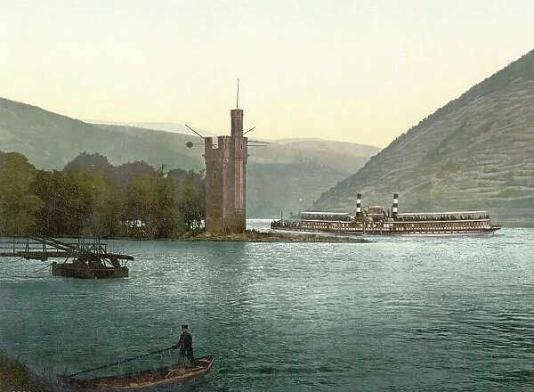The Maeusetum in Bingen am Rhein, Rhineland-Palatinate, Germany, Historic, digitally restored reproduction of a photochrome print from the 1890s