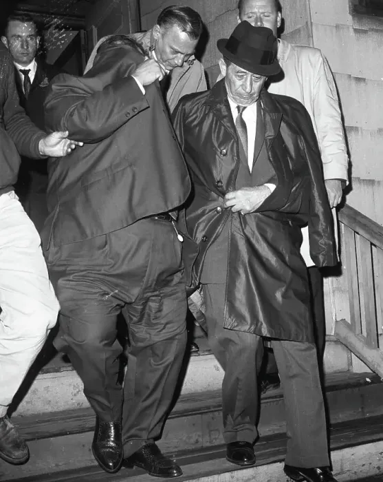 Framed Print : Mafia Leaders Hide From Cameras At Arrest Framed Print : Mafia Leaders Hide From Cameras At Arrest