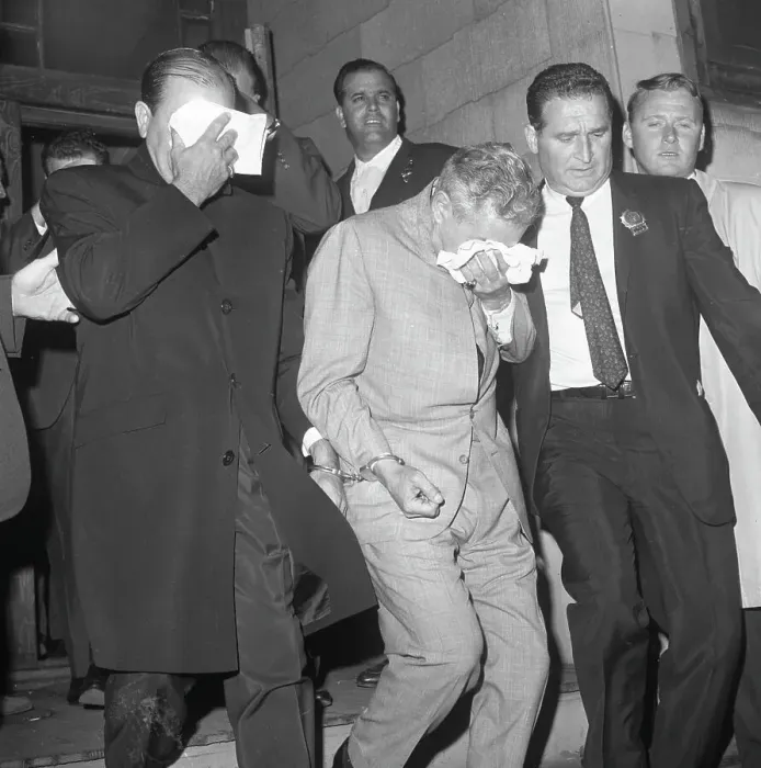 Framed Print : Mafia Leaders Hide From Cameras At Arrest Framed Print : Mafia Leaders Hide From Cameras At Arrest
