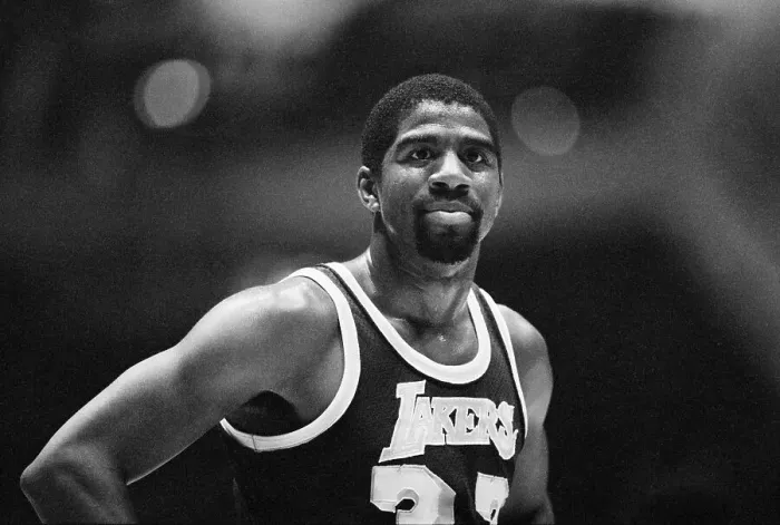 Framed Print : Magic Johnson on the Court Framed Print : Magic Johnson on the Court