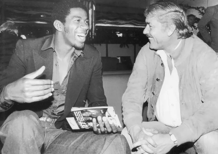 Framed Print : Magic Johnson and Jerry Buss Framed Print : Magic Johnson and Jerry Buss