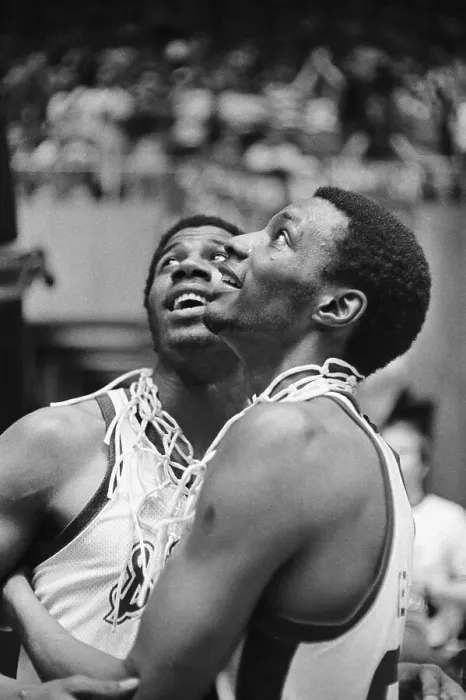 Framed Print : Magic Johnson With Teammate After Victory Framed Print : Magic Johnson With Teammate After Victory
