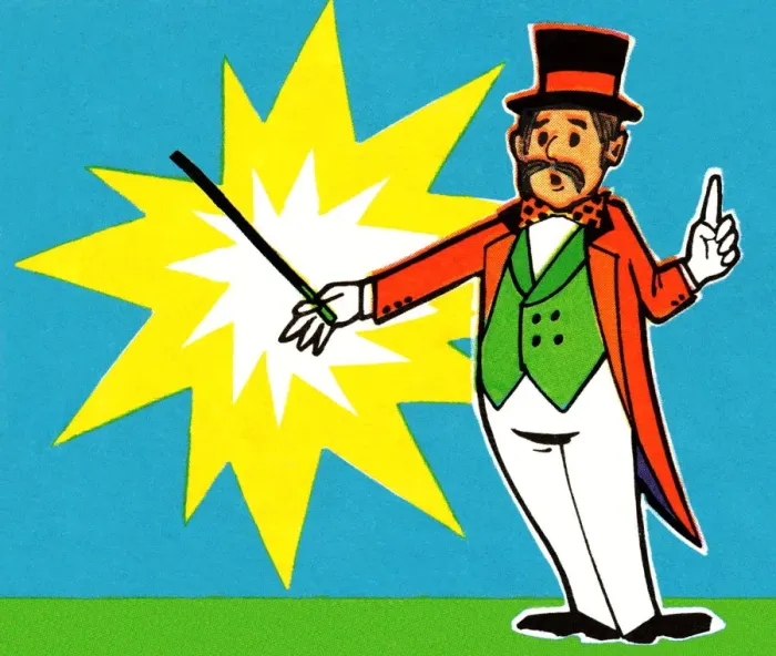 Framed Print : Magician Performing a Trick Framed Print : Magician Performing a Trick