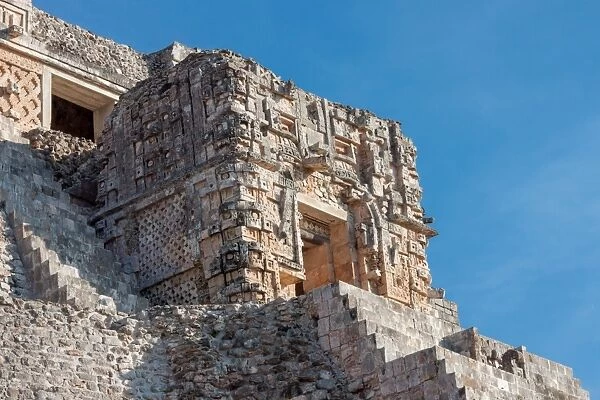 Detail of Magician Pyramid, Uxmal, Mexico