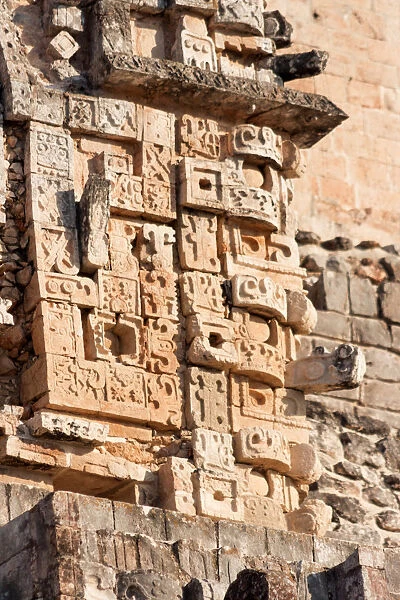Detail of Magician Pyramid, Uxmal, Yucatan, Mexico