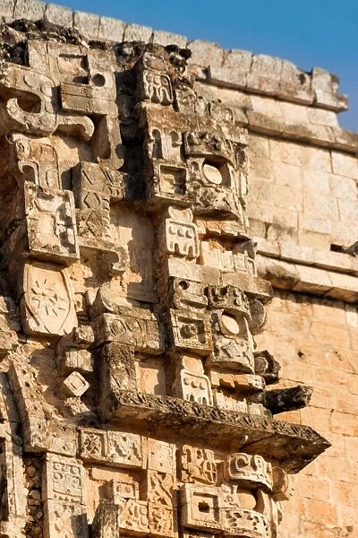 Detail of Magician Pyramid, Uxmal, Yucatan, Mexico