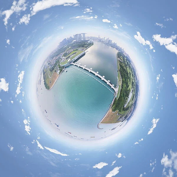 Magnificent Bird s-eye View of Marina Barrage