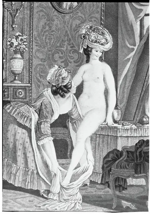 Framed Print : Maid Helping Lady Dress In Dressing Room Framed Print : Maid Helping Lady Dress In Dressing Room