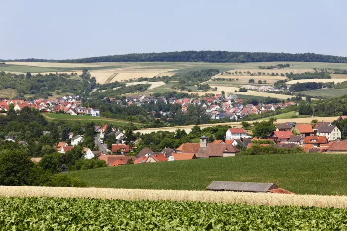 Framed Print : Maidbronn and Rimpar, Mainfranken, Lower Franconia, Franconia, Bavaria, Germany, Europe Framed Print : Maidbronn and Rimpar, Mainfranken, Lower Franconia, Franconia, Bavaria, Germany, Europe