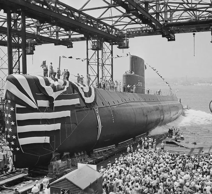 Framed Print : Maiden Launching of USS Seawolf Nuclear Submarine Framed Print : Maiden Launching of USS Seawolf Nuclear Submarine