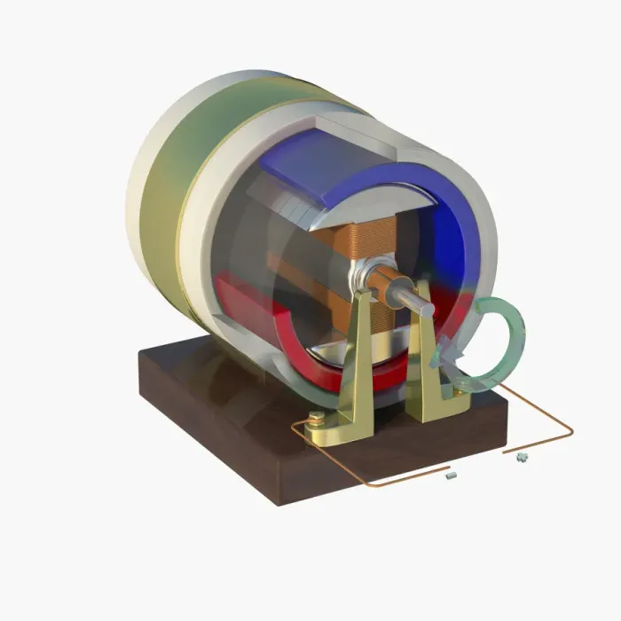 Framed Print : Main components of a simple electric motor Framed Print : Main components of a simple electric motor