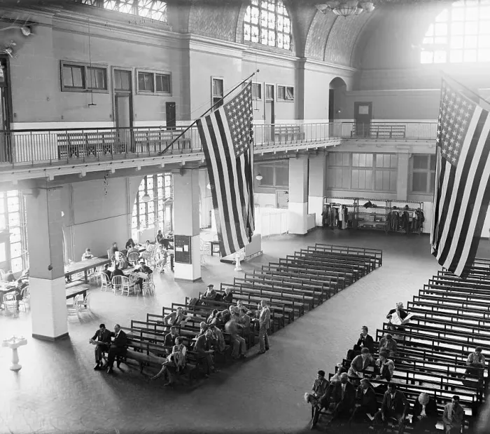 Framed Print : Main Detention Room For Immigrants Framed Print : Main Detention Room For Immigrants