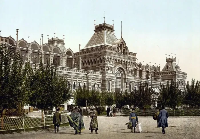 Framed Print : Main Fair Building, Nigni-Novgorod, Nizhni Novgorod, Russia, c. 1890, Historic, digitally enhanced reproduction of a photochrome print of the period Framed Print : Main Fair Building, Nigni-Novgorod, Nizhni Novgorod, Russia, c. 1890, Historic, digitally enhanced reproduction of a photochrome print of the period