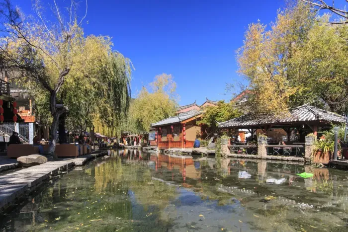 Framed Print : Main square of ShuHe Old Town, not far from Lijiang Old Town